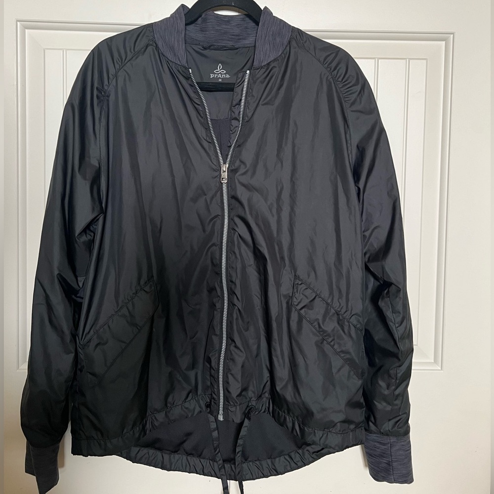 Prana Center Bomber Jacket in Black Size Medium